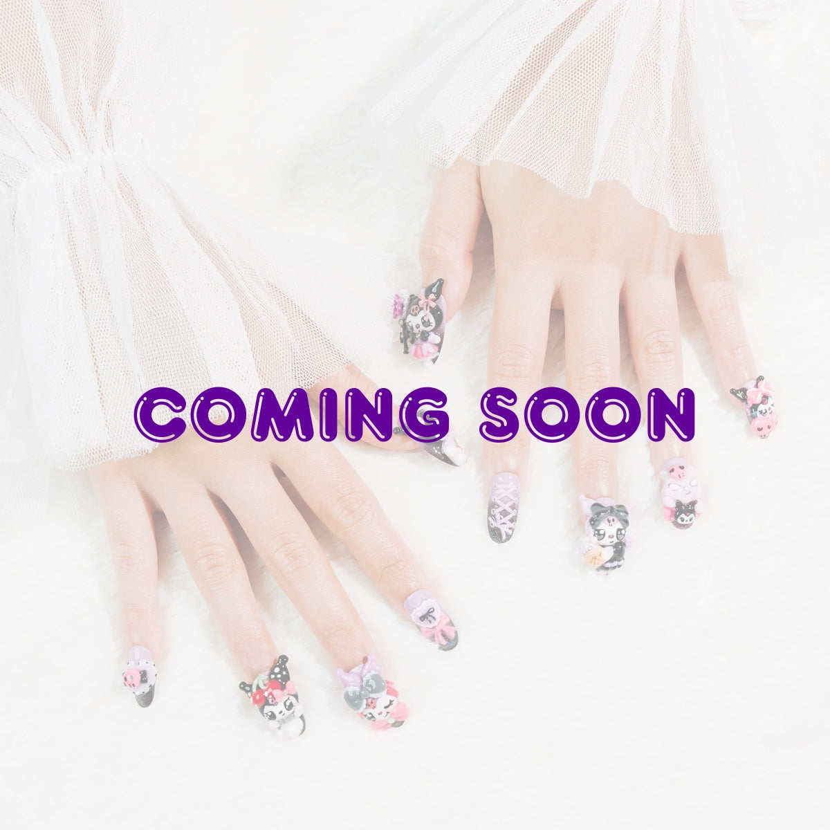 Kuromi Inspired Press On Nails