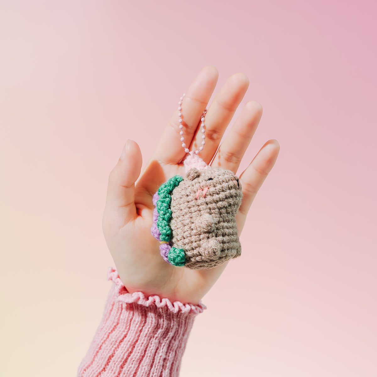 Unicorn Plush Keychain - Brown