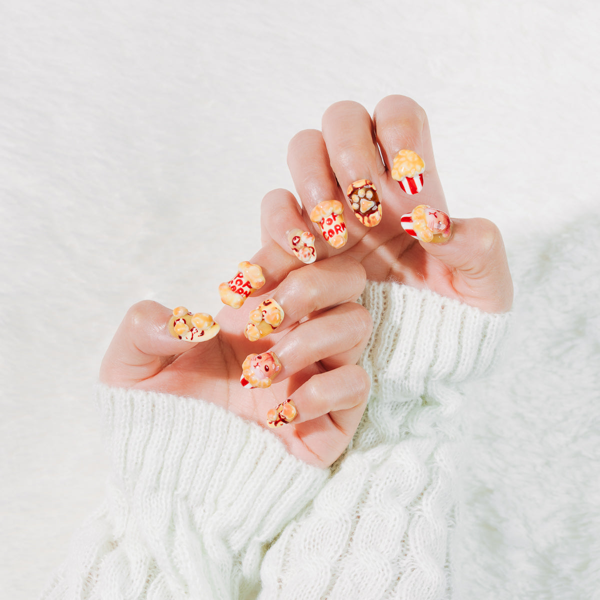 Squirrel and Popcorn Press On Nails