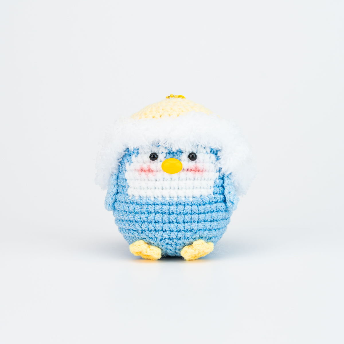 Penguin Plush Keychain - Yellow Hat
